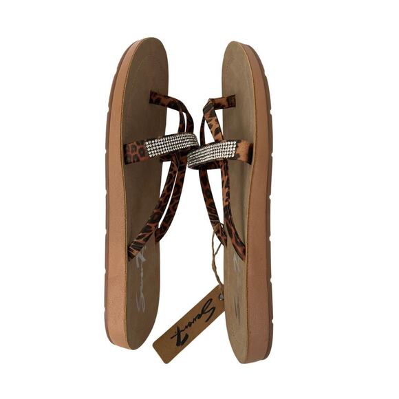 Seven7 Women’s Cute Animal Print Slippers with sequins crossed Strap 
Size 11. - Picture 6 of 10